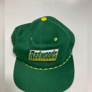 Vintage Redwoods Lacrosse Hat PLL Snapback Green Yellow Rope Cap EUC